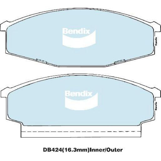 Bendix General CT Brake Pad Set Front DB424 GCT