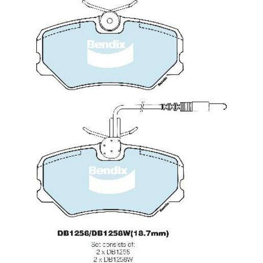 Bendix General CT Brake Pad Set Front DB1258 GCT