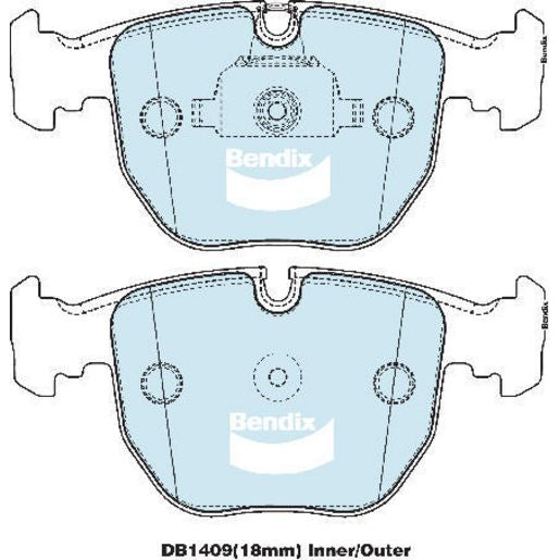 Bendix 4x4 Brake Pad Set Front DB1409 -4WD