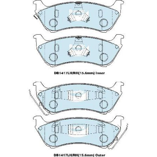 Bendix General CT Brake Pad Set Rear DB1417 GCT