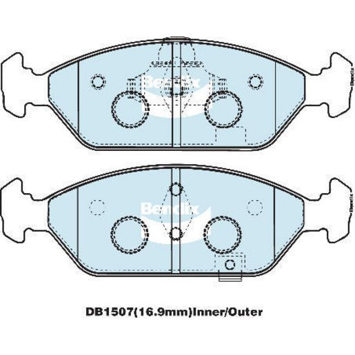 Bendix General CT Brake Pad Set Front DB1507 GCT