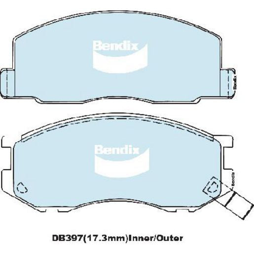 Bendix General CT Brake Pad Set Front DB397 GCT