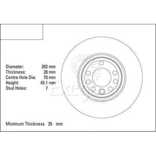 DBA Standard Brake Rotor Single 302mm Front DBA2817
