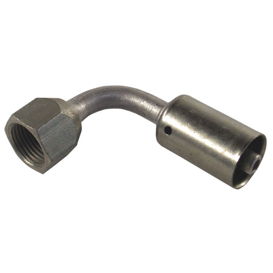 Atco Aluminium Fitting # 8 Female Flare - Beadlock Step Down #6 90 BLX1128