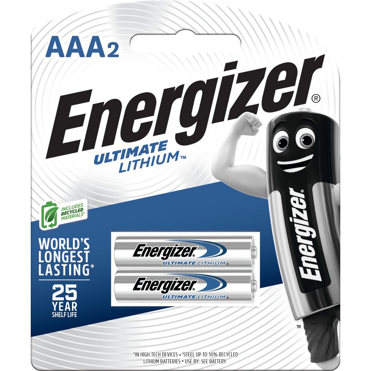 Energizer Ultimate Lithium AAA Batteries 1.5V 2 Pack L92BP2T