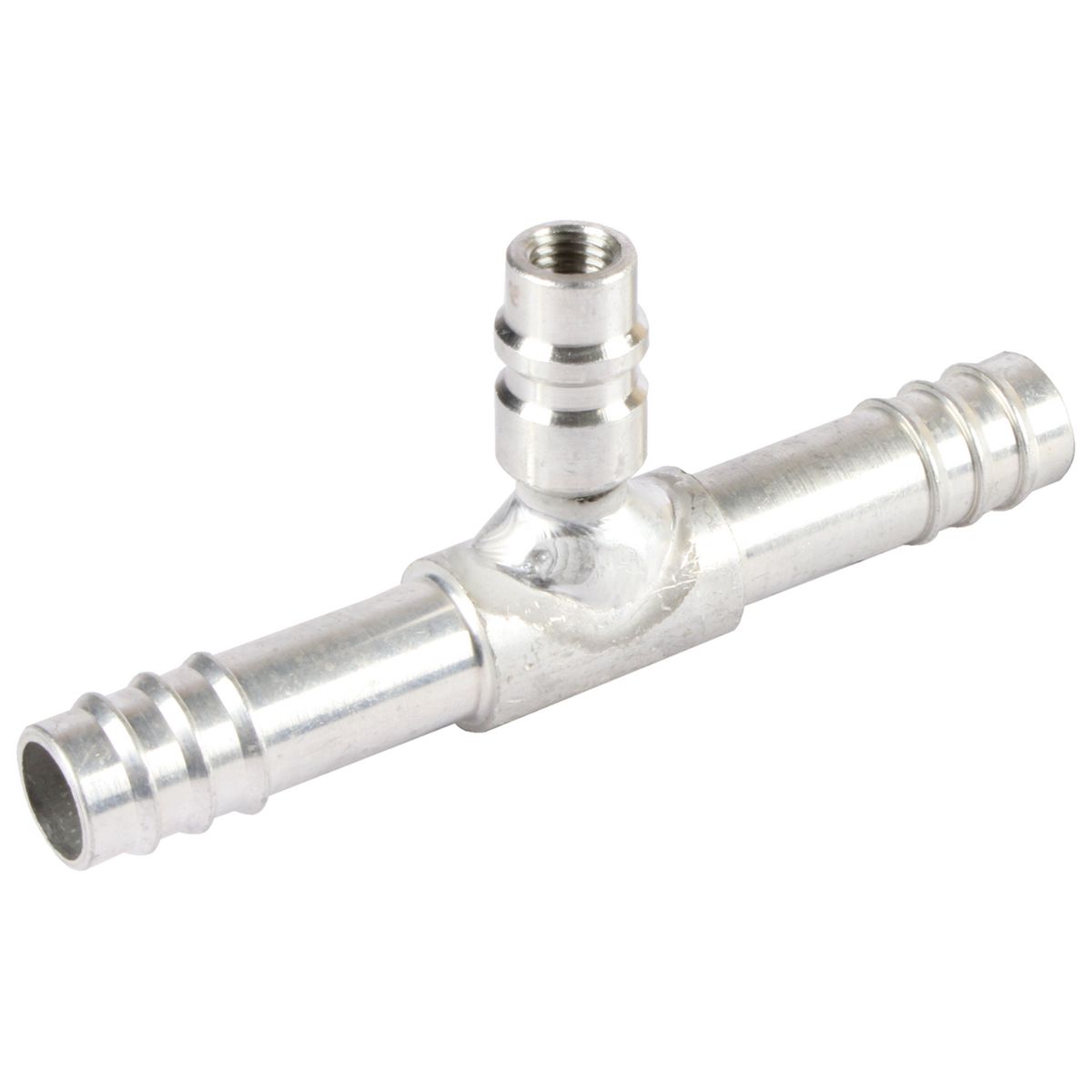 ATCO Aluminium Fitting # 8 Splicer Barb - Barb #8 Straight With R134A Port AFX1966-3