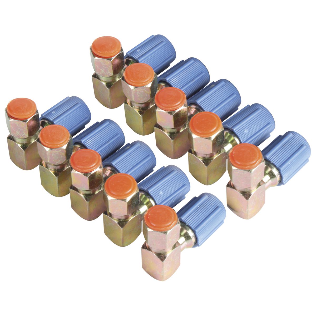 OEX Fitting Steel 1/4 Female Flare Service Port Low 90 Degree - 10 Pce STX9908B