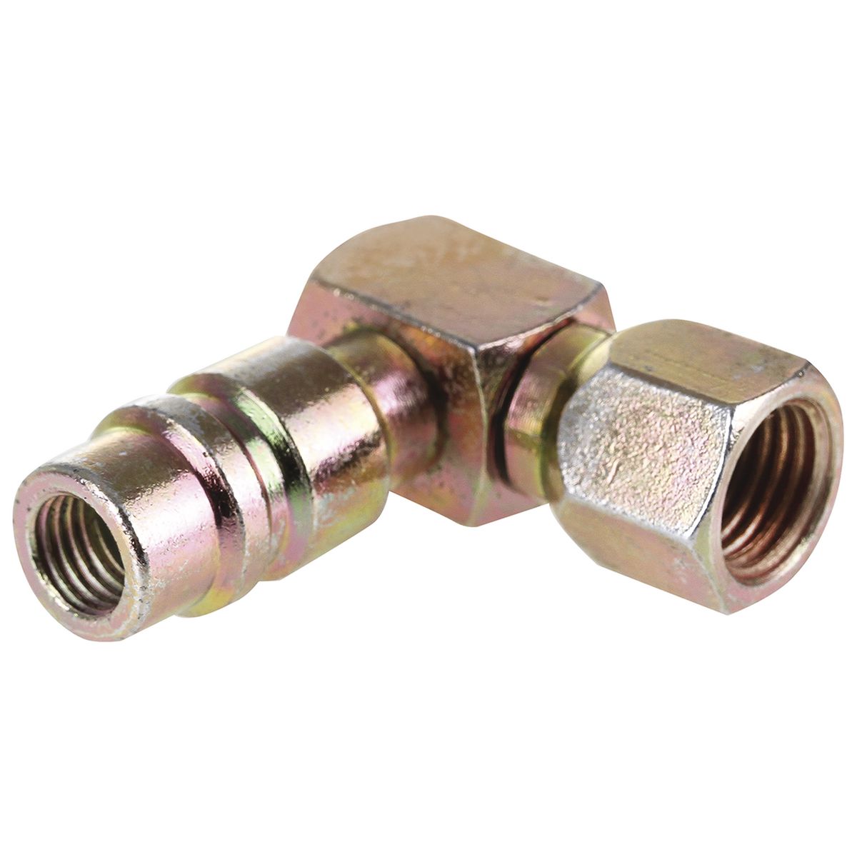 OEX Fitting Steel 1/4 Female Flare Service Port Low 90 Degree - 10 Pce STX9908B