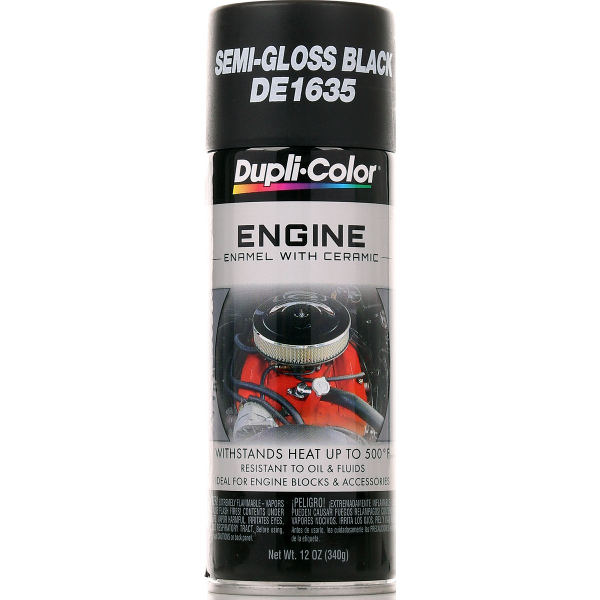 Dupli-Color Aerosol Spray Engine Enamel Semi Gloss Black 340g DE1635