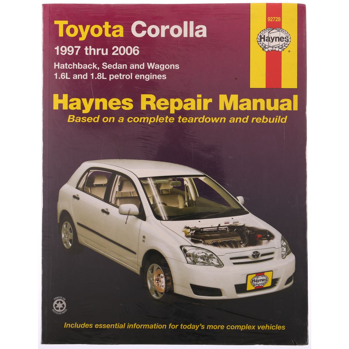 Haynes Repair Manual Suits Toyota Corolla 97-06 92728