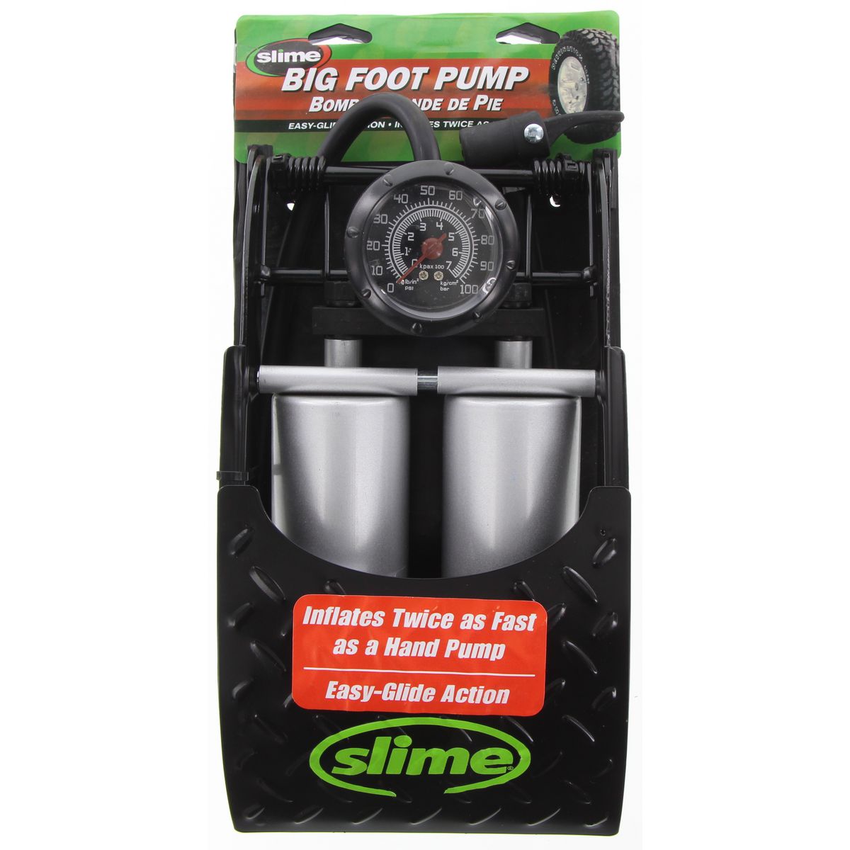 Slime Heavy Duty Foot Pump Dual Piston 2064