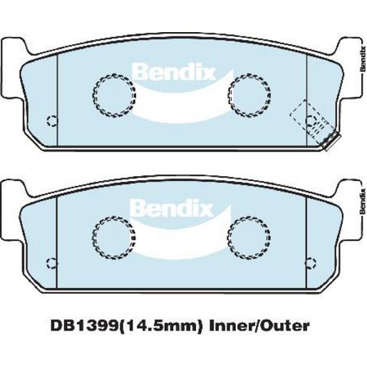 Bendix General CT Brake Pad Set Rear DB1399 GCT
