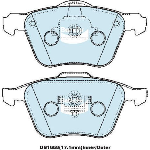 Bendix 4x4 Brake Pad Set Front DB1658 -4WD