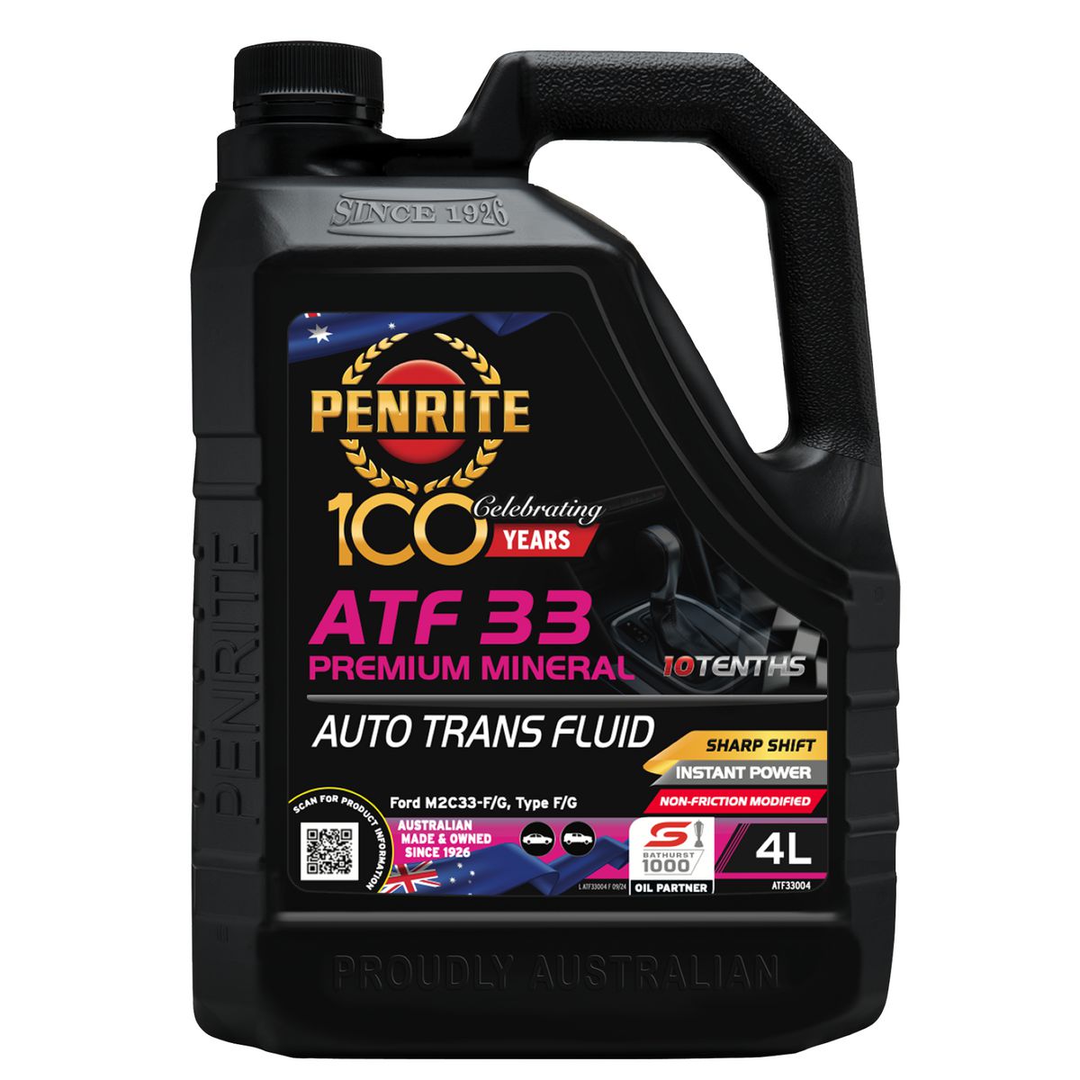 Penrite ATF 33 Type F Automatic Transmission Fluid 4L ATF33004