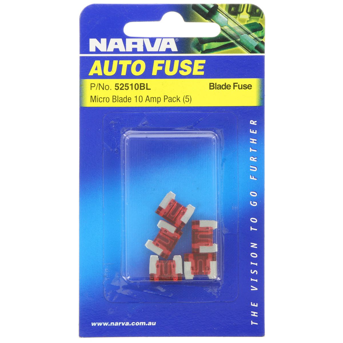 Narva Micro Blade Fuse 10A (5Pk) 52510BL