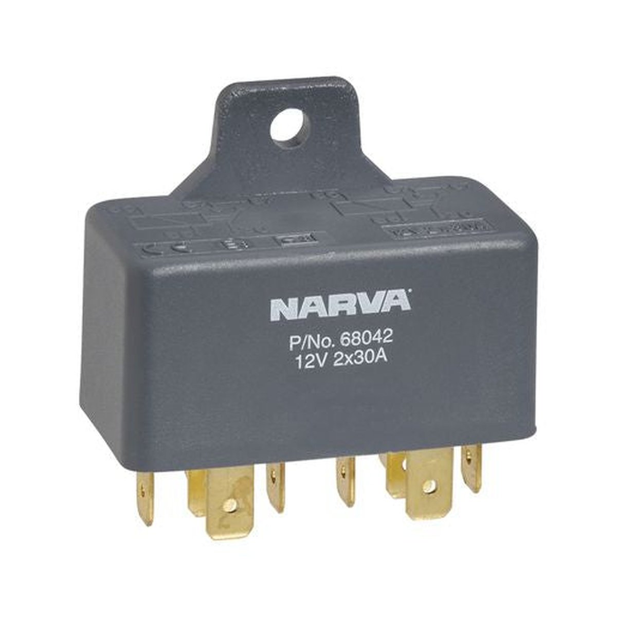 Narva Twin Relay Normally Open 12V 5 Pin 30A 68042