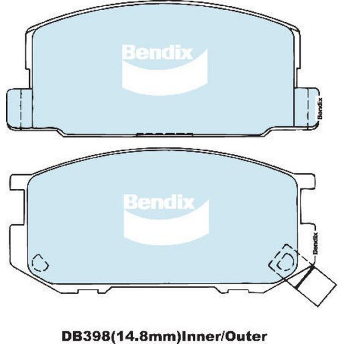 Bendix General CT Brake Pad Set Front DB398 GCT