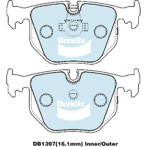 Bendix 4x4 Brake Pad Set Rear DB1397 -4WD