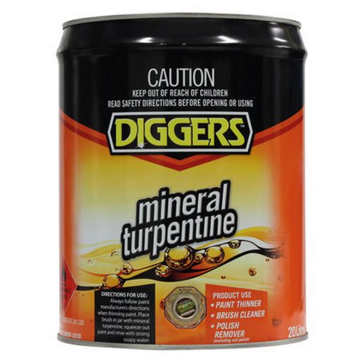 Diggers Mineral Turpentine Solvent 20Ltr 16010-20DIG