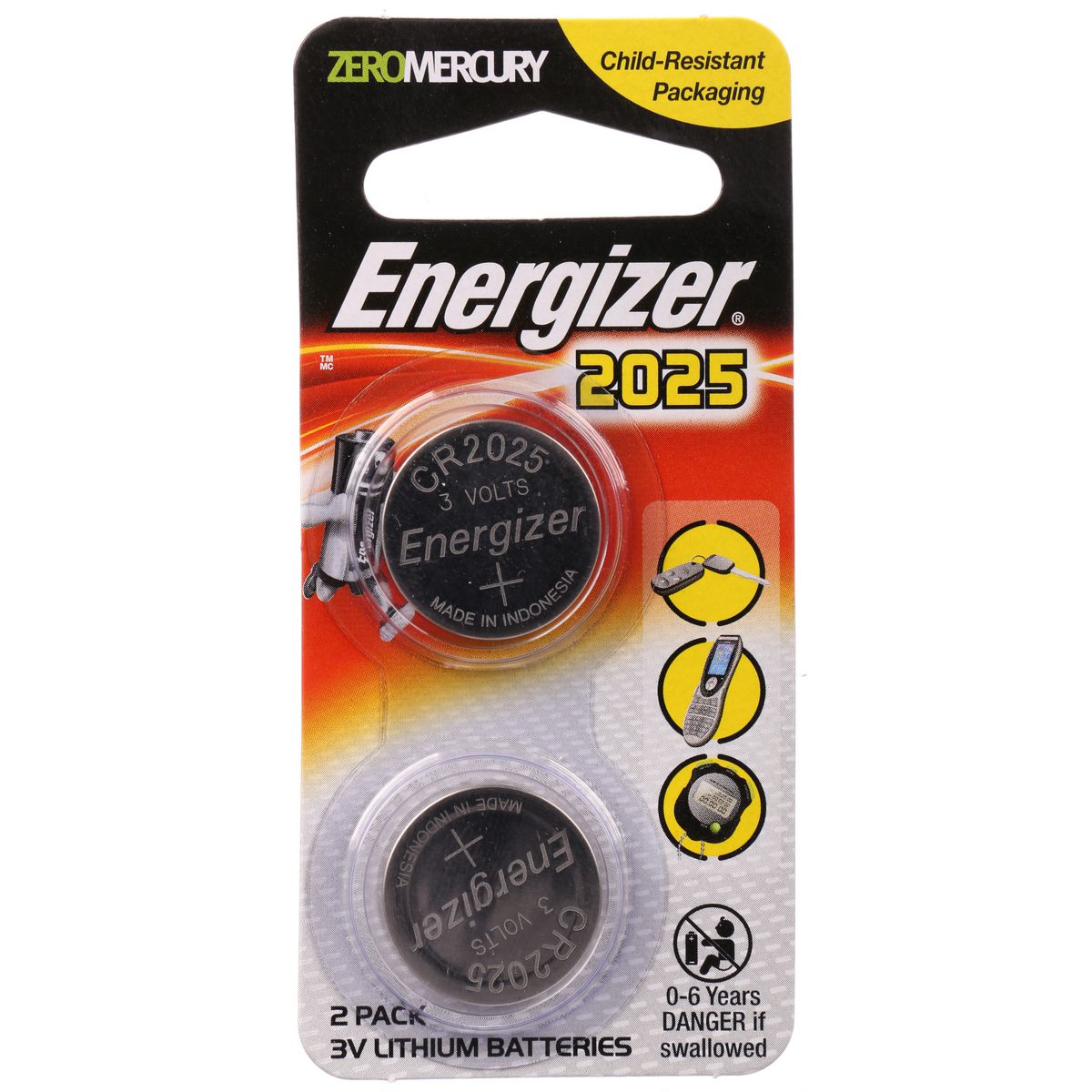 Energizer Coin Battery 2025 3V 2Pk ECR2025BP2