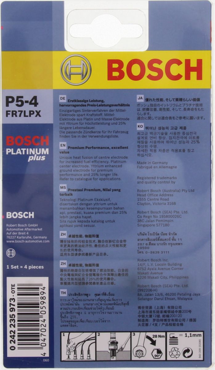 Bosch Platinum Plus Spark Plug P5-4