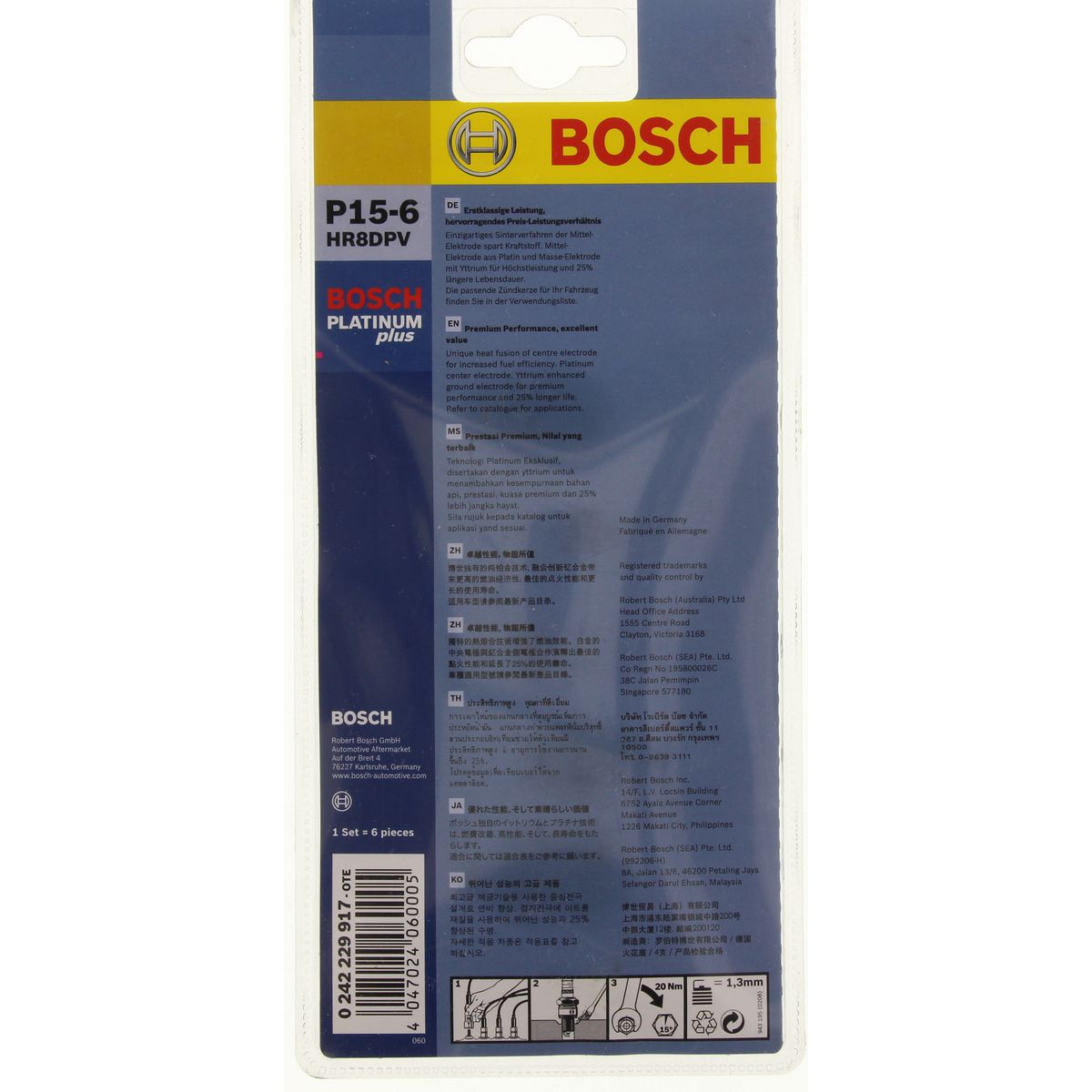 Bosch Platinum Plus Spark Plug P15-6