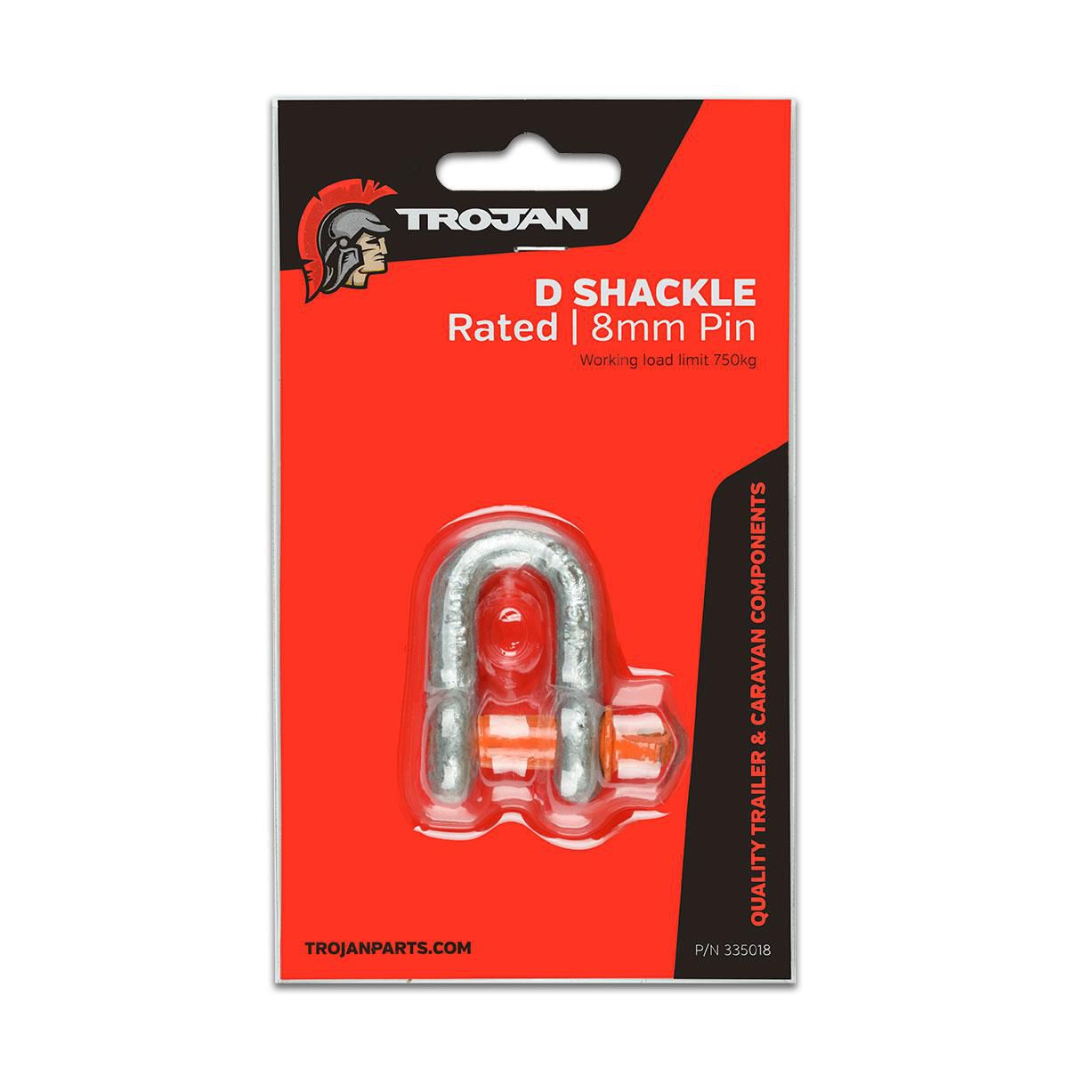 TROJAN D Shackle Rated 8mm 750kg 335018