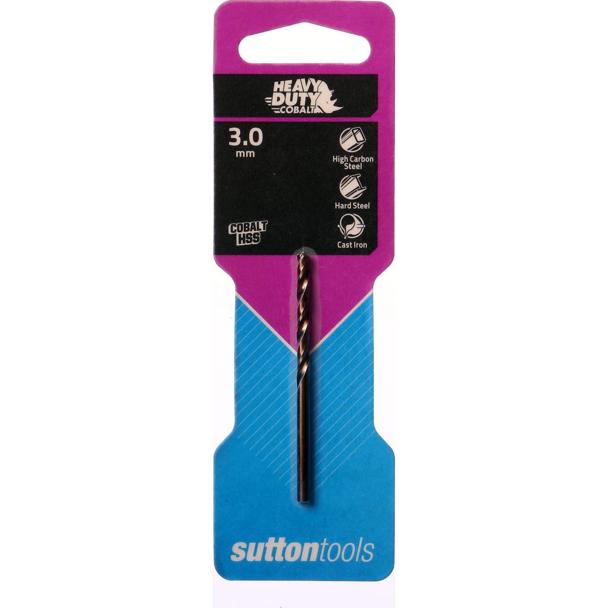 Sutton Jobber Drill Bit HD Cobalt HSS 3mm Dia 33mm L2 61mm L1 93574