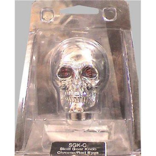 Spectra Skull Gear Knob Chrome With Red Eyes SGK-C