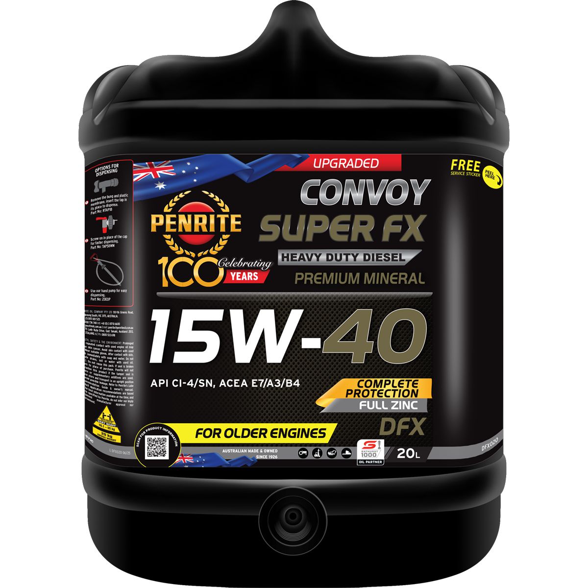 Penrite Diesel Fx Diesel 15W-40 Ci-4 Plus-Sl Engine Oil 20L