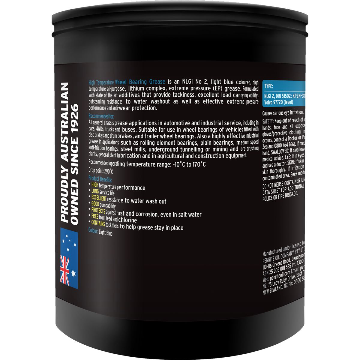 Penrite Wheel Bearing Grease High Temperature 2.5kg HTGR0025