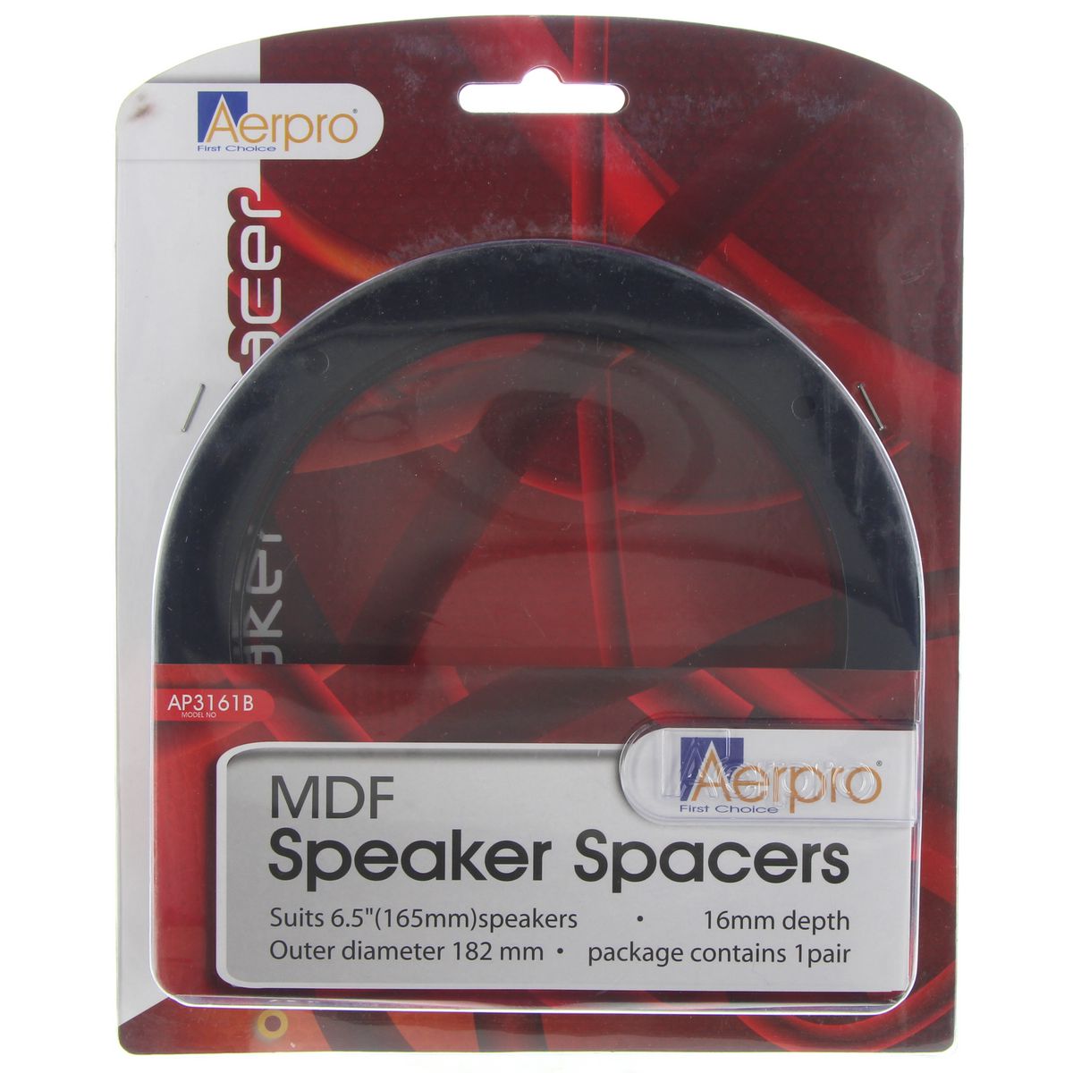 Aerpro Speaker Spacers 6.5" MDF Pair Black AP3161B