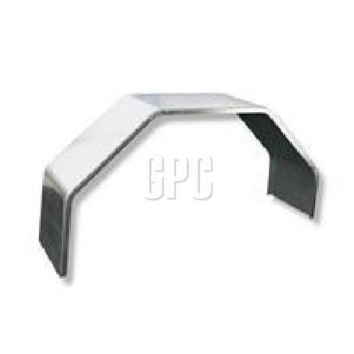 Trojan Mud Guard Folded With Rolled Edge Single Axle Suits 13In To 14In Wheel Galvanised 316053