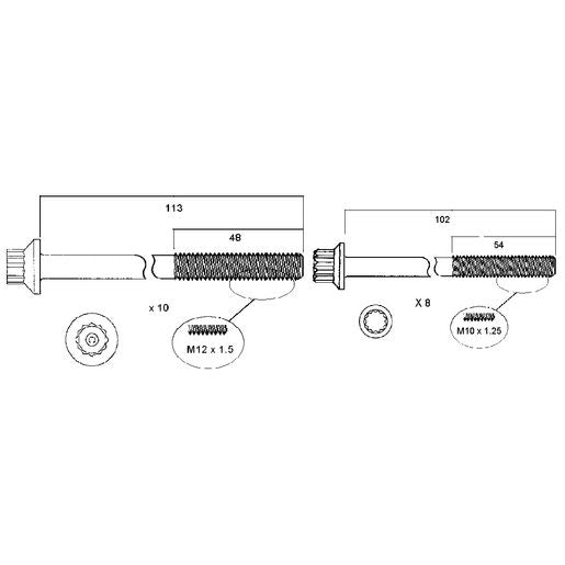 Nason Cylinder Head Bolt Set HBS013