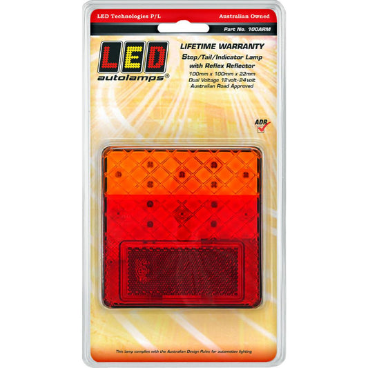 LED Autolamps Stop/Tail/Indicator Light LED 12/24V 100ARM