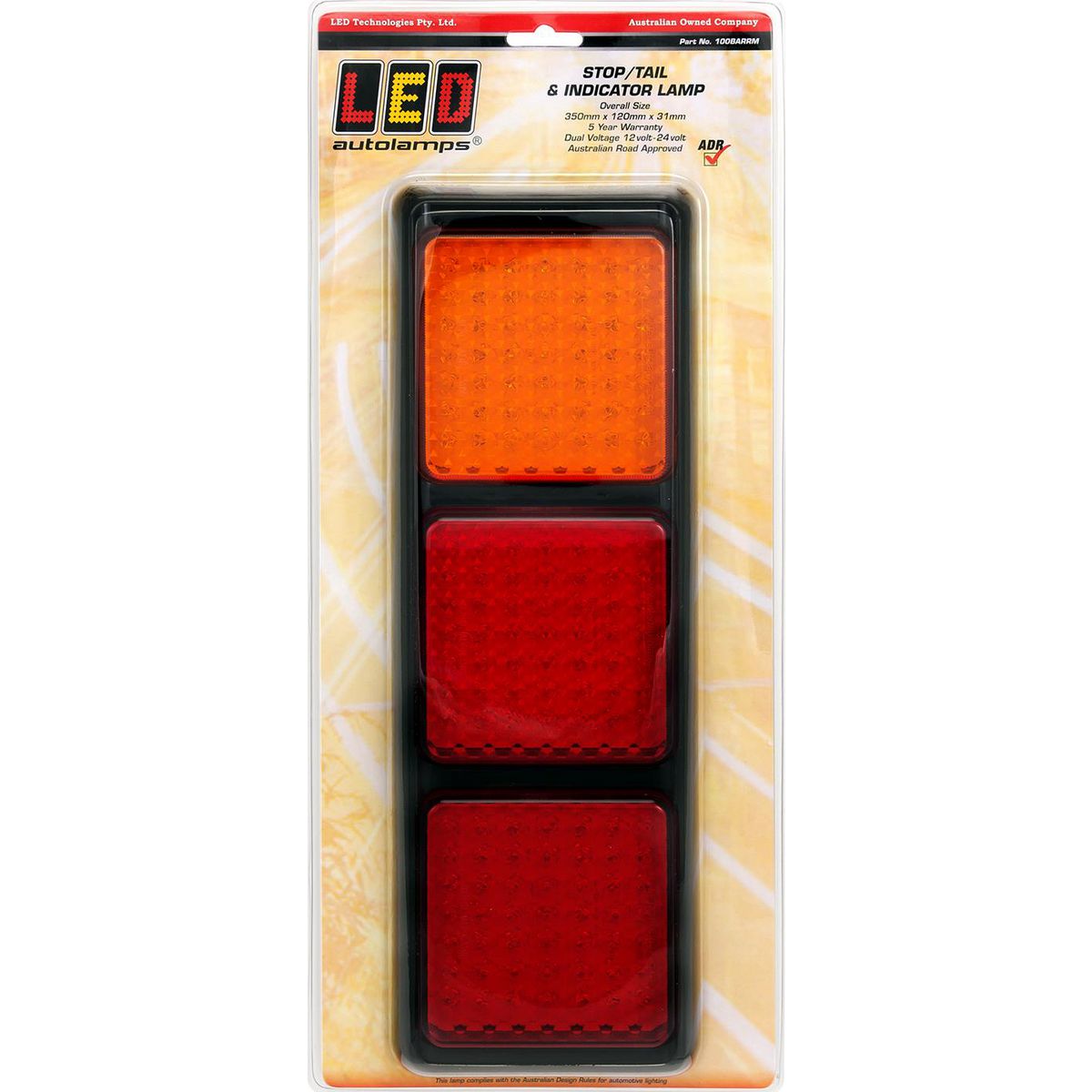 LED Autolamps Stop/Tail/Indicator Light LED 12/24V 100BARRM