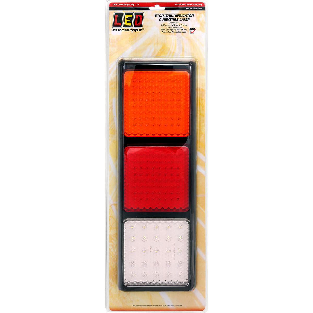 LED Autolamps Stop/Tail/Indicator/Reverse Light LED 12/24V 125BARWM