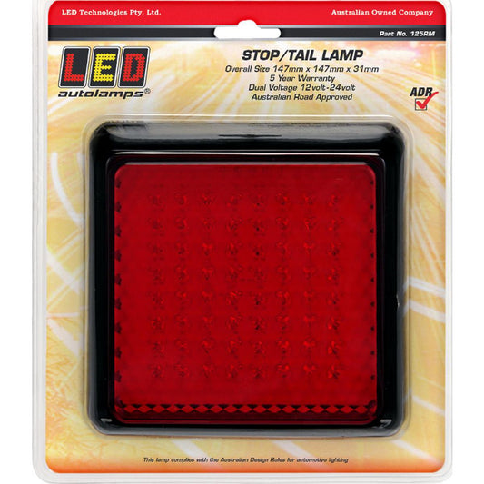 LED Autolamps Stop/Tail 64-LED Lamp 12/24V w/30cm Wire 125RM