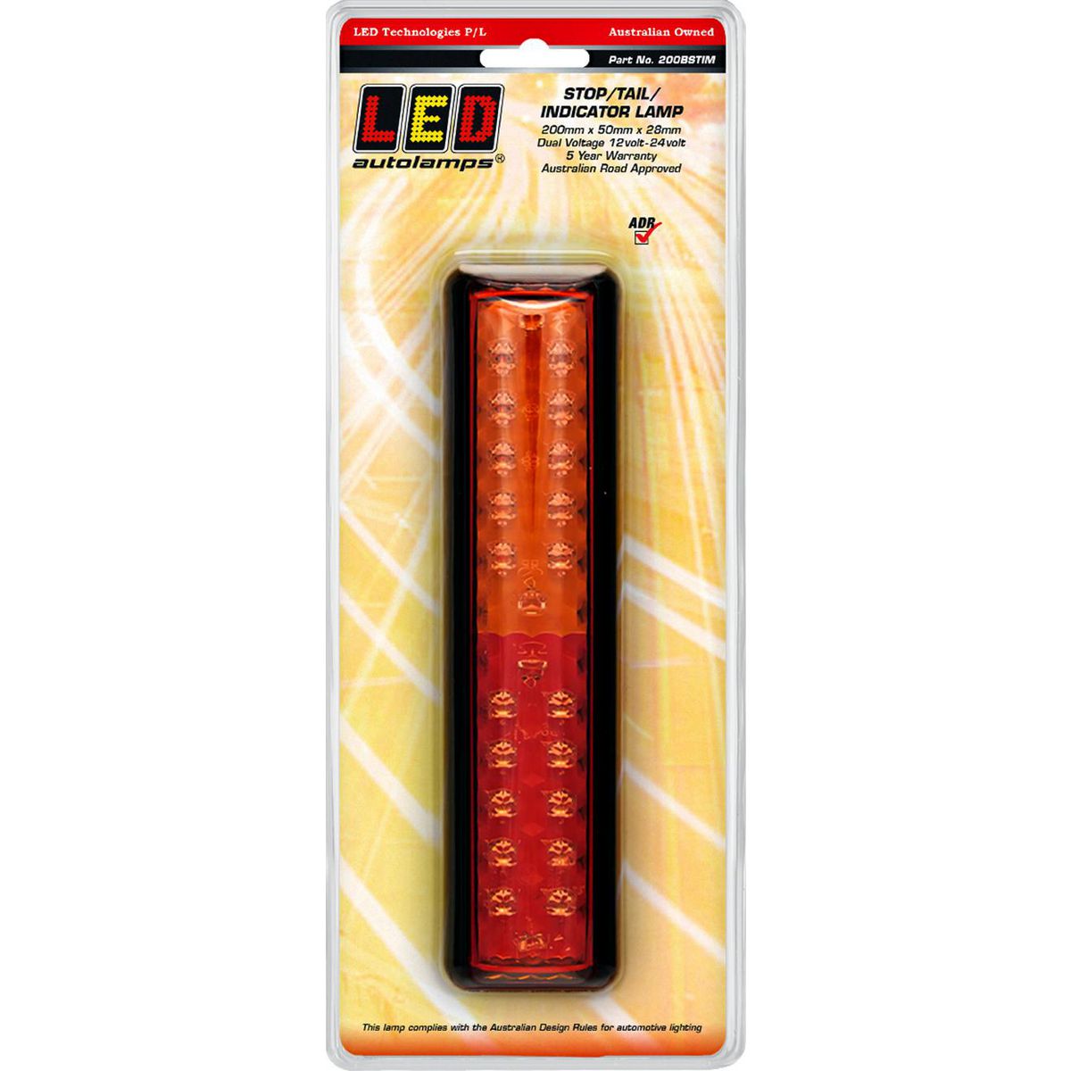 LED Autolamps Stop/Tail/Indicator Light LED 12/24V 200BSTIM