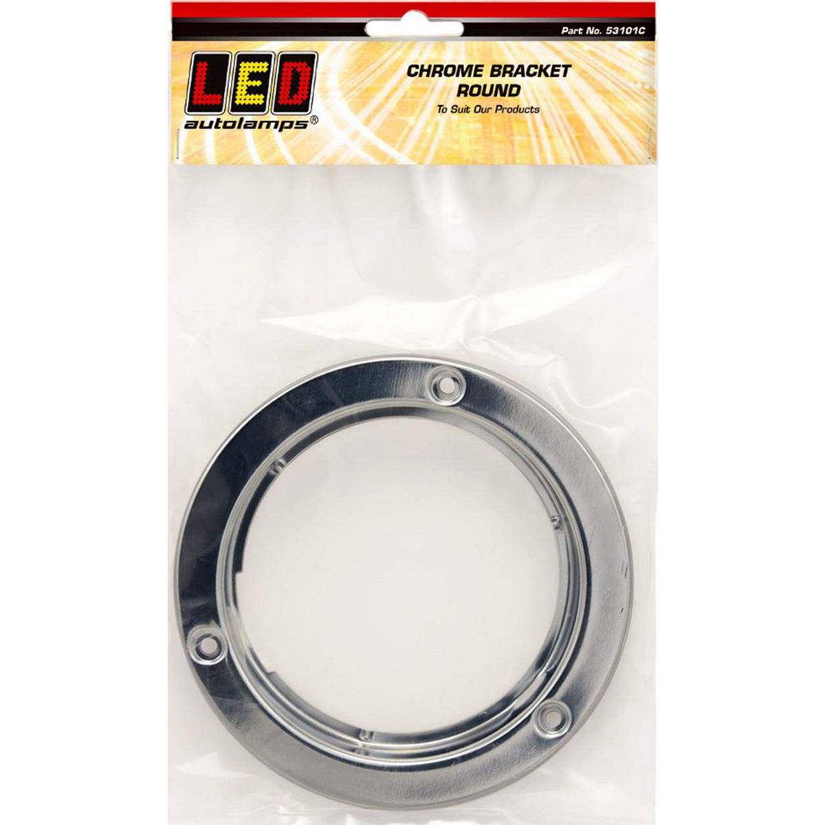LED Autolamps Steel Flange Chrome Plated (Suits Rounds Series Lights) 53101C