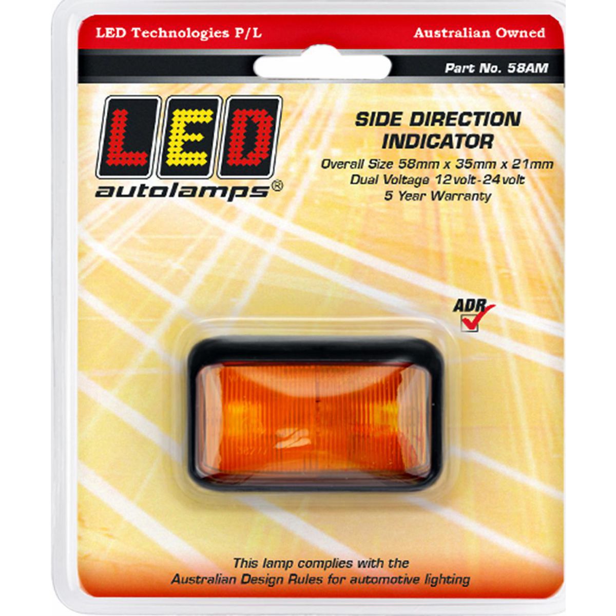 LED Autolamps Side Indicator Light LED 12/24V 58AM