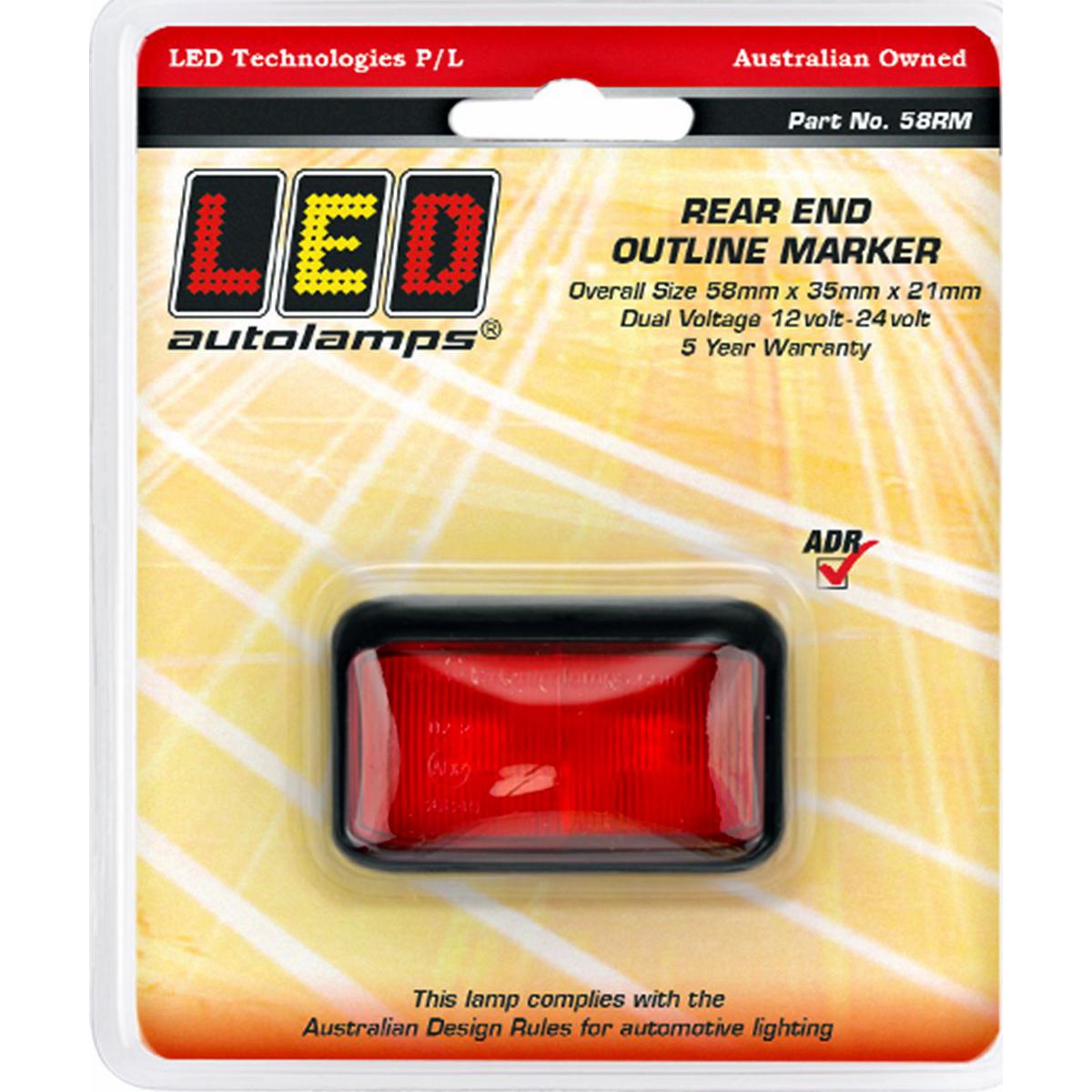 LED Autolamps Rear Marker Light Red LED 9/33V 58RM