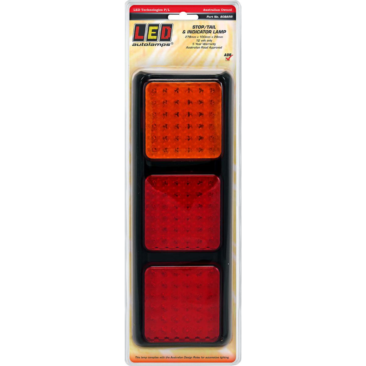 LED Autolamps Stop/Tail/Indicator Light LED 12V 80BARR