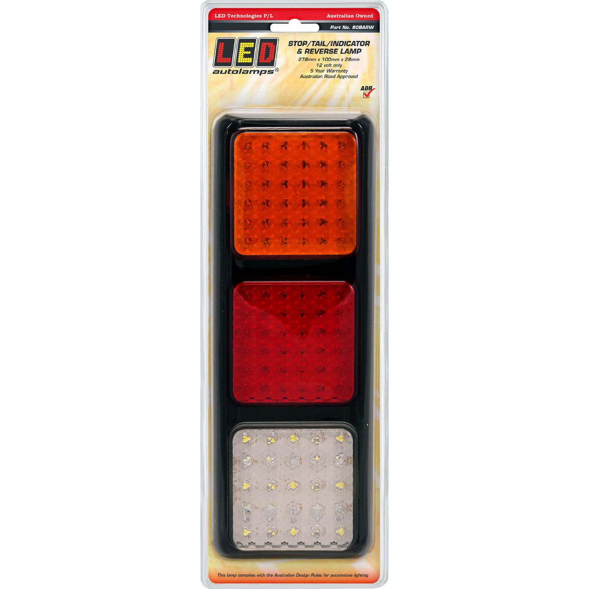 LED Autolamps Stop/Tail/Indicator/Reverse Light LED 12V 80BARW