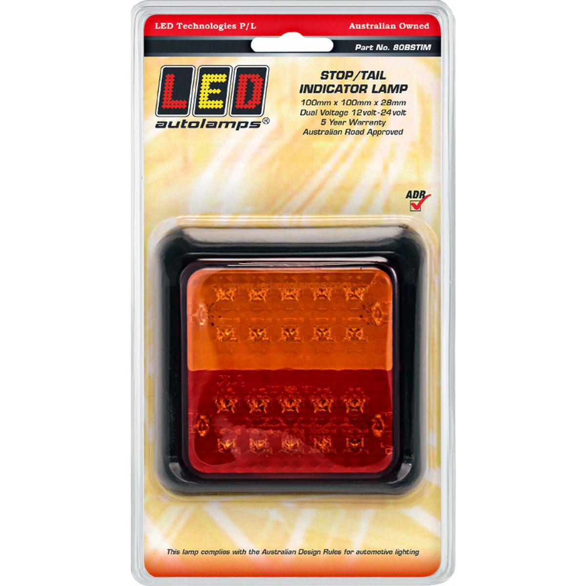 LED Autolamps Stop/Tail/Indicator LED Light 12-24V Black Bracket 80BSTIM