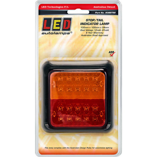 LED Autolamps Stop/Tail/Indicator LED Light 12-24V Black Bracket 80BSTIM