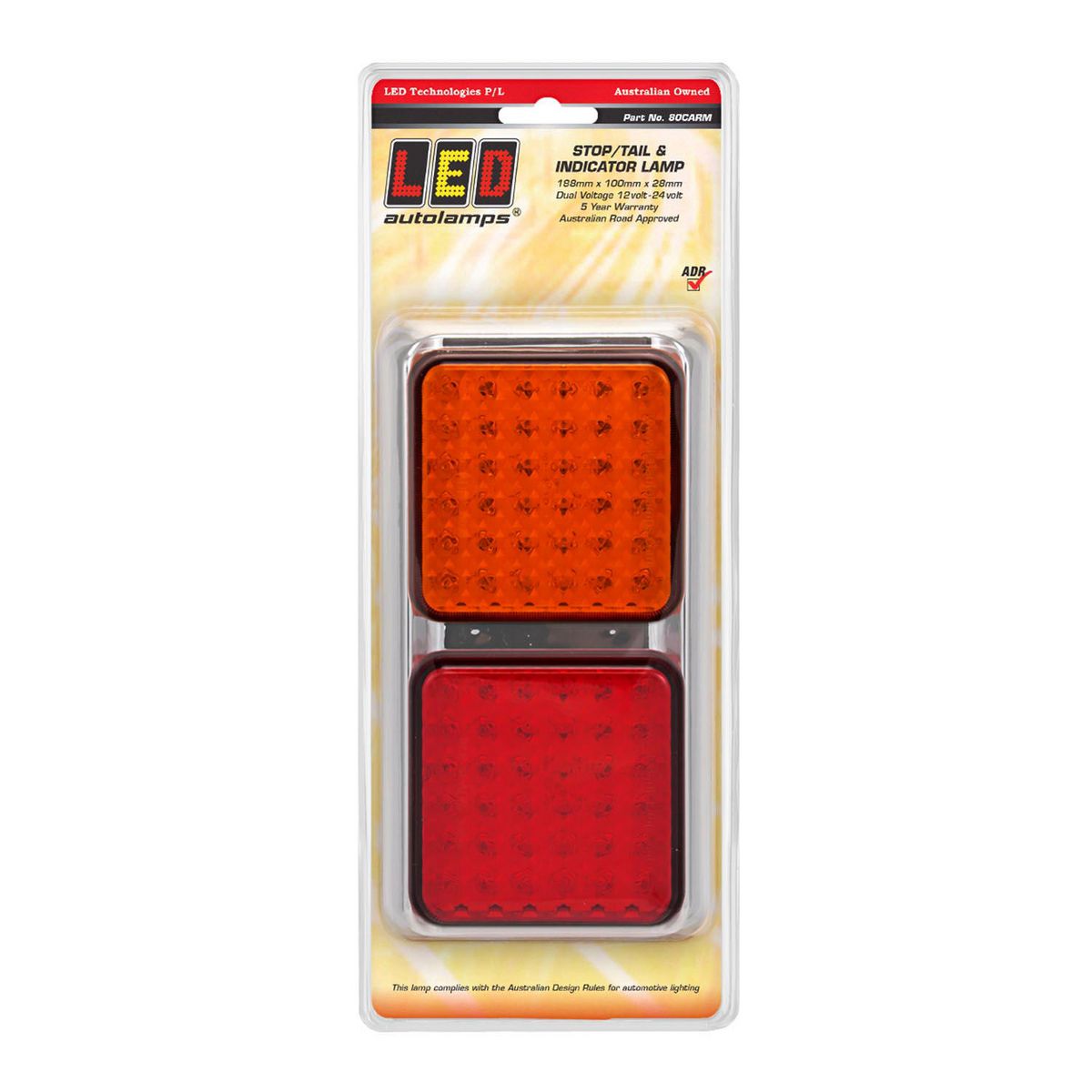 LED Autolamps Stop/Tail/Indicator LED Light 12-24V Chrome Bracket 80CARM