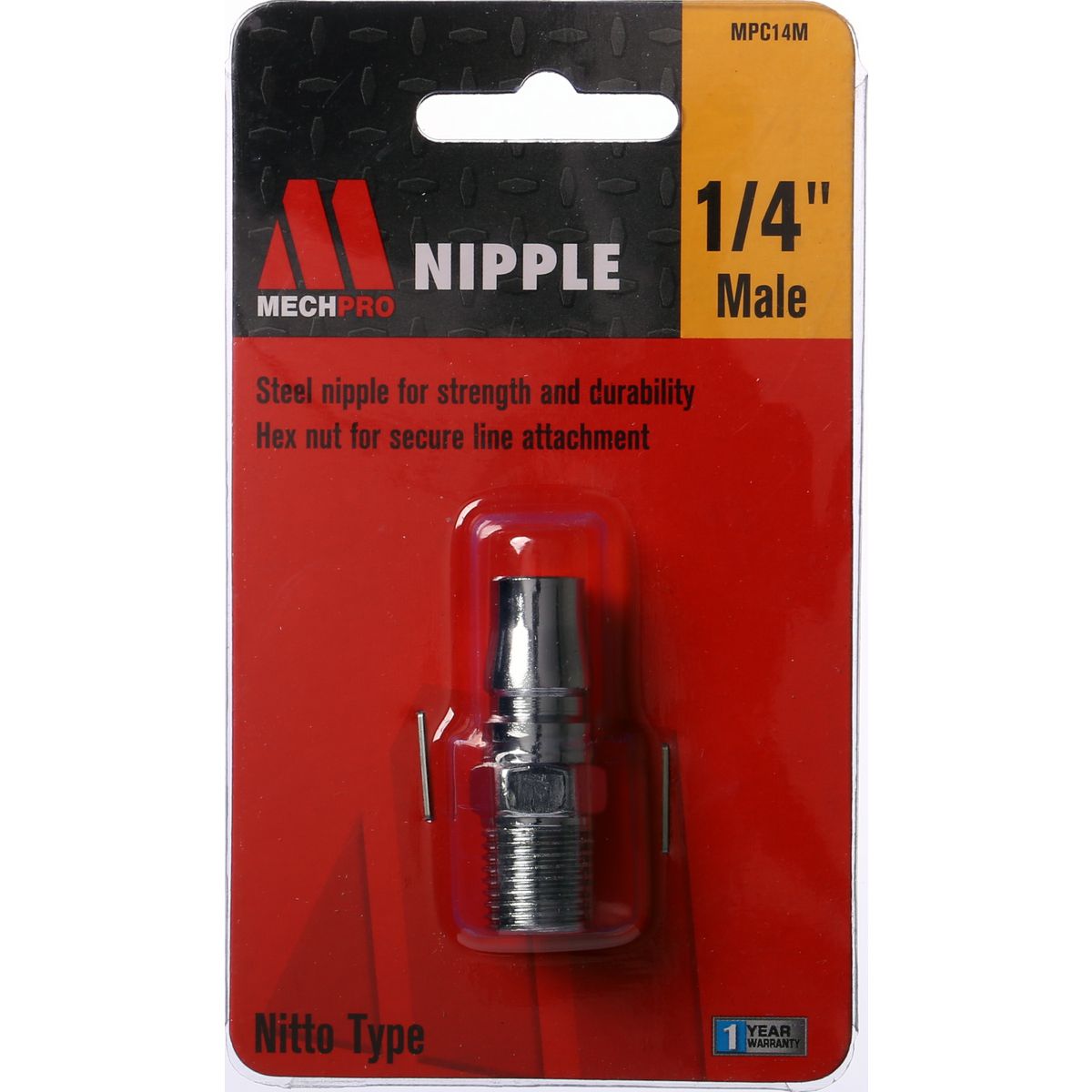 Mechpro Air Hose Connector 1/4In Male MPC14M