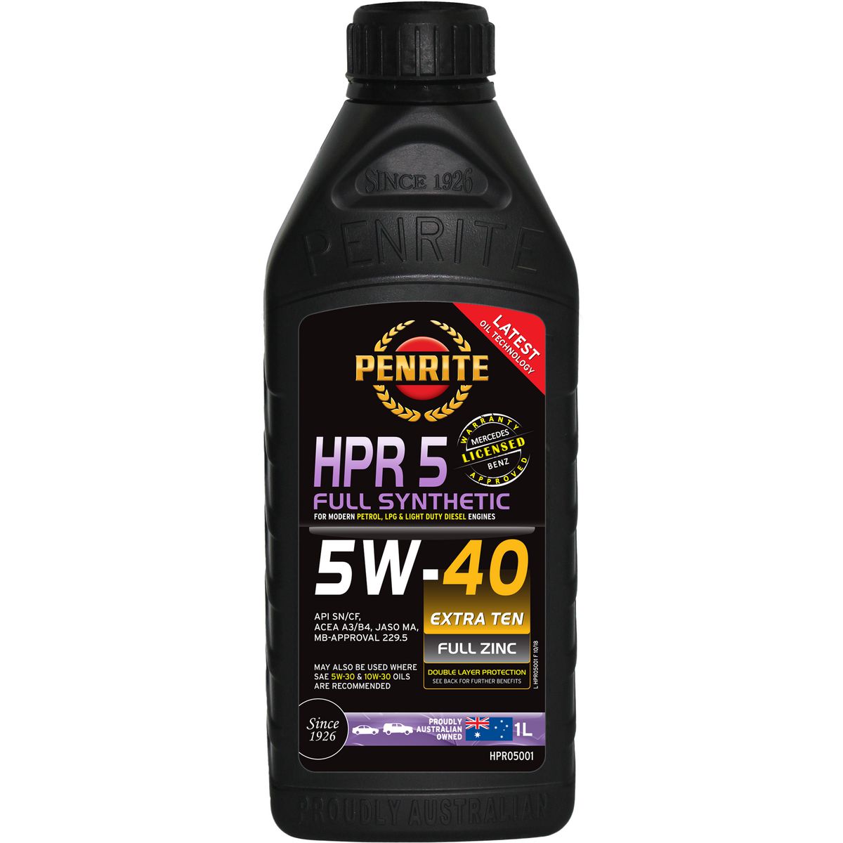 Penrite HPR 5 SAE 5W-40 Engine Oil 1L