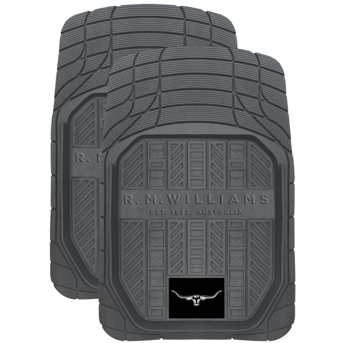 R.M. Williams Rubber Floor Mat Set Front Pair Grey CMRMWGRYFR